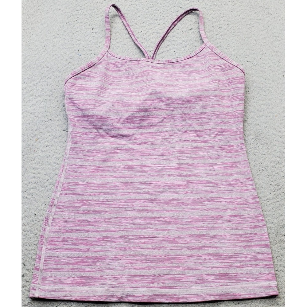 Lululemon Power Y Tank Top Womens 6 Multi Striped Space Dye Racerback Athletic